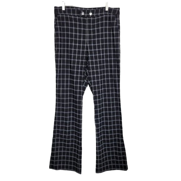 INC International Concepts Sz 14 Black Plaid Bootleg Pants Business Casual NWT - Picture 1 of 8